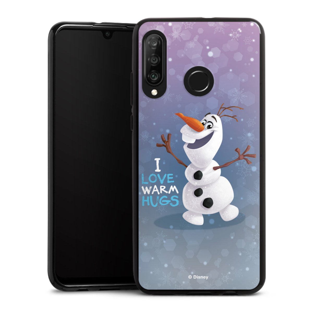 Huawei P30 Lite Handy Silikon Hülle Case schwarz Handyhülle Frozen Frozen Olaf Official Licensed Product