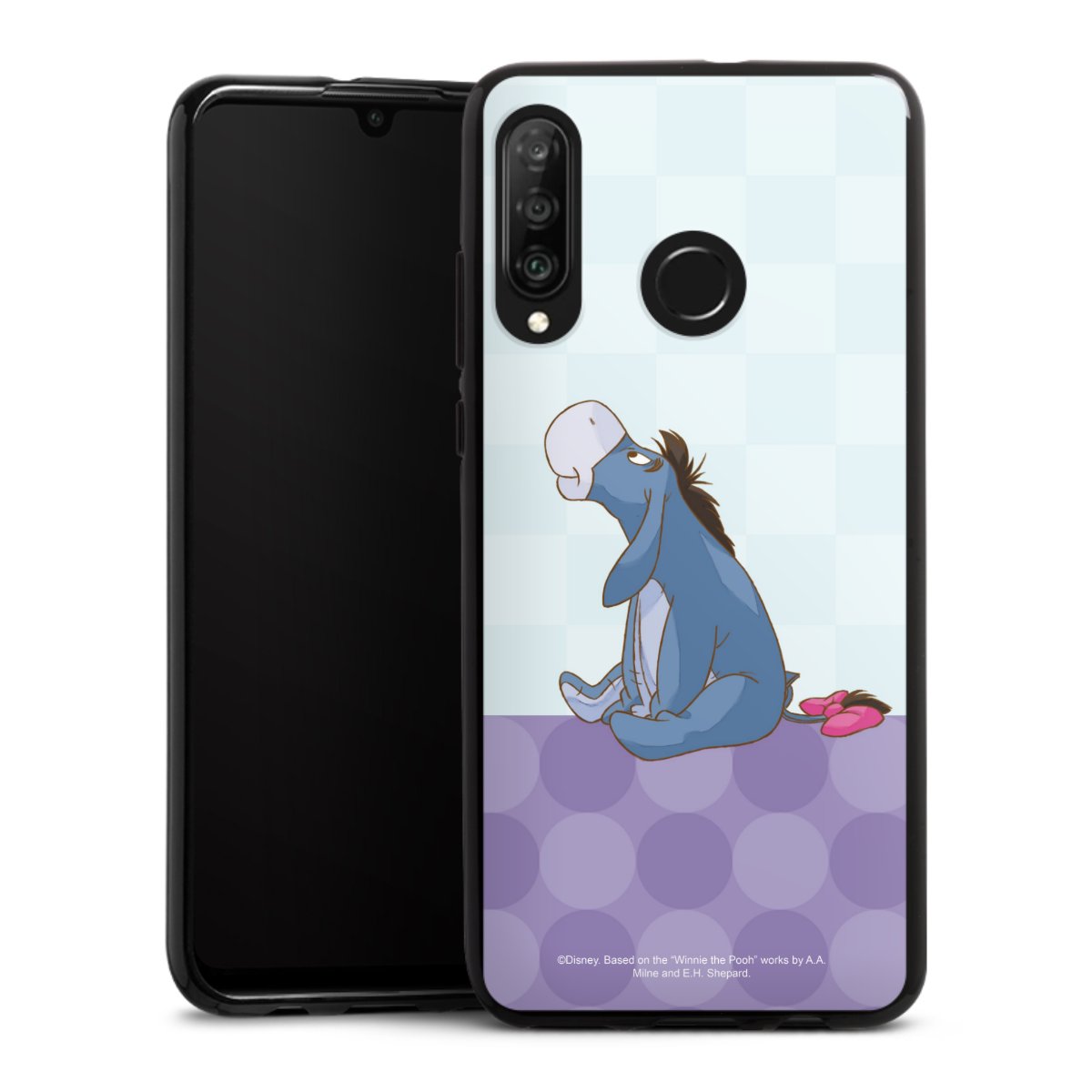 Huawei P30 Lite Handy Silikon Hülle Case schwarz Handyhülle Disney Donkey Winnie The Pooh