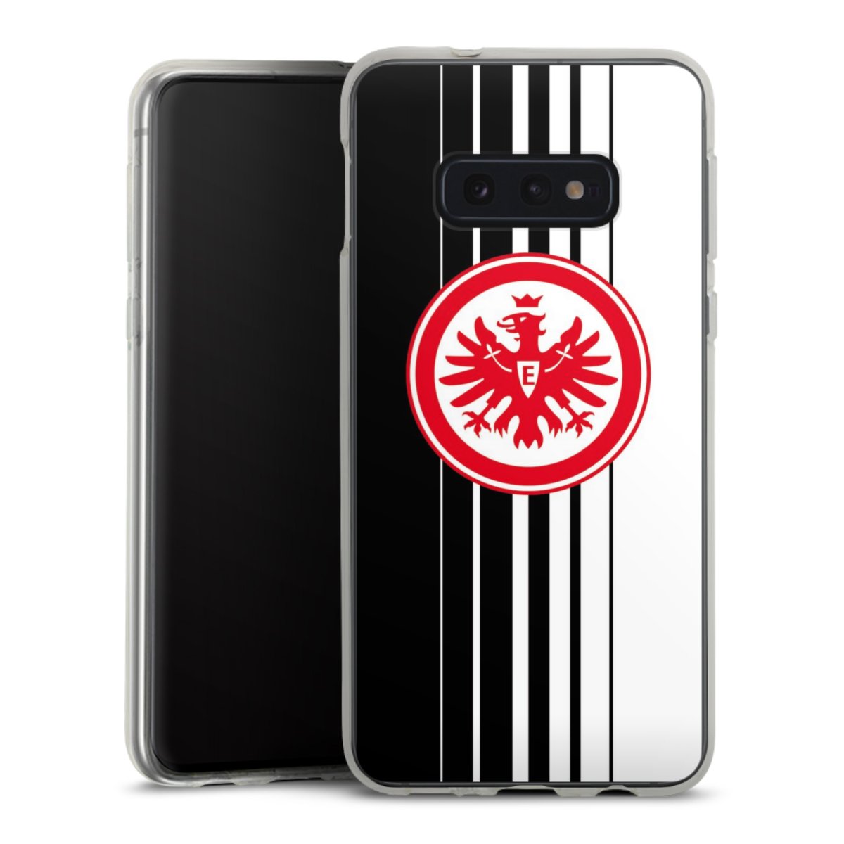 Galaxy S10e Handy Silikon Hülle Case transparent Handyhülle Stripes Eintracht Frankfurt Official Licensed Product Silikon Case