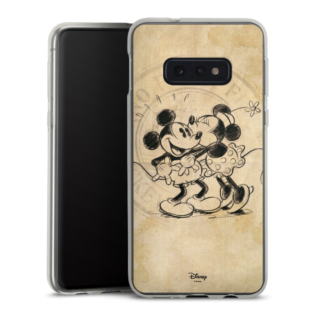 Galaxy S10e Handy Silikon Hülle Case transparent Handyhülle Mickey Mouse Vintage Minnie Mouse Silikon Case