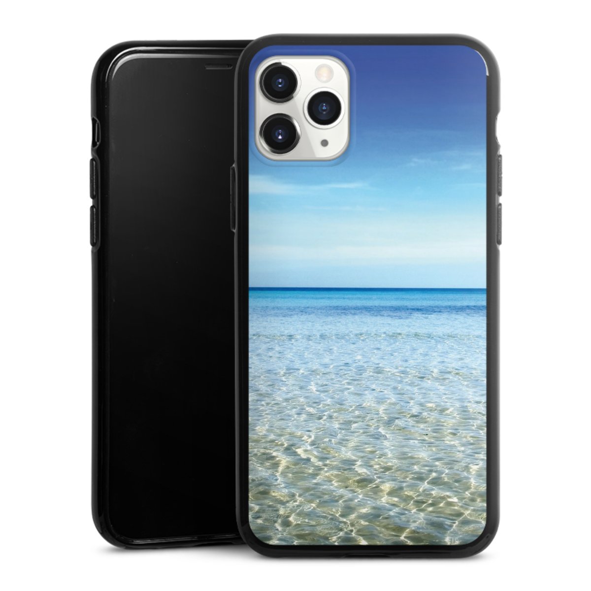 iPhone 11 Pro Handy Silikon Hülle Case schwarz Handyhülle Urlaub Sky Ocean