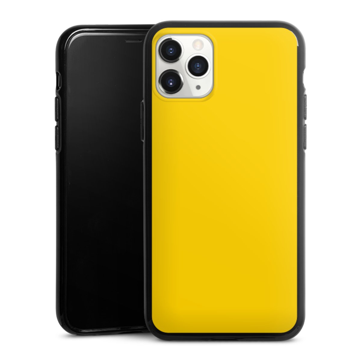 iPhone 11 Pro Handy Silikon Hülle Case schwarz Handyhülle Yellow Unicoloured Colour