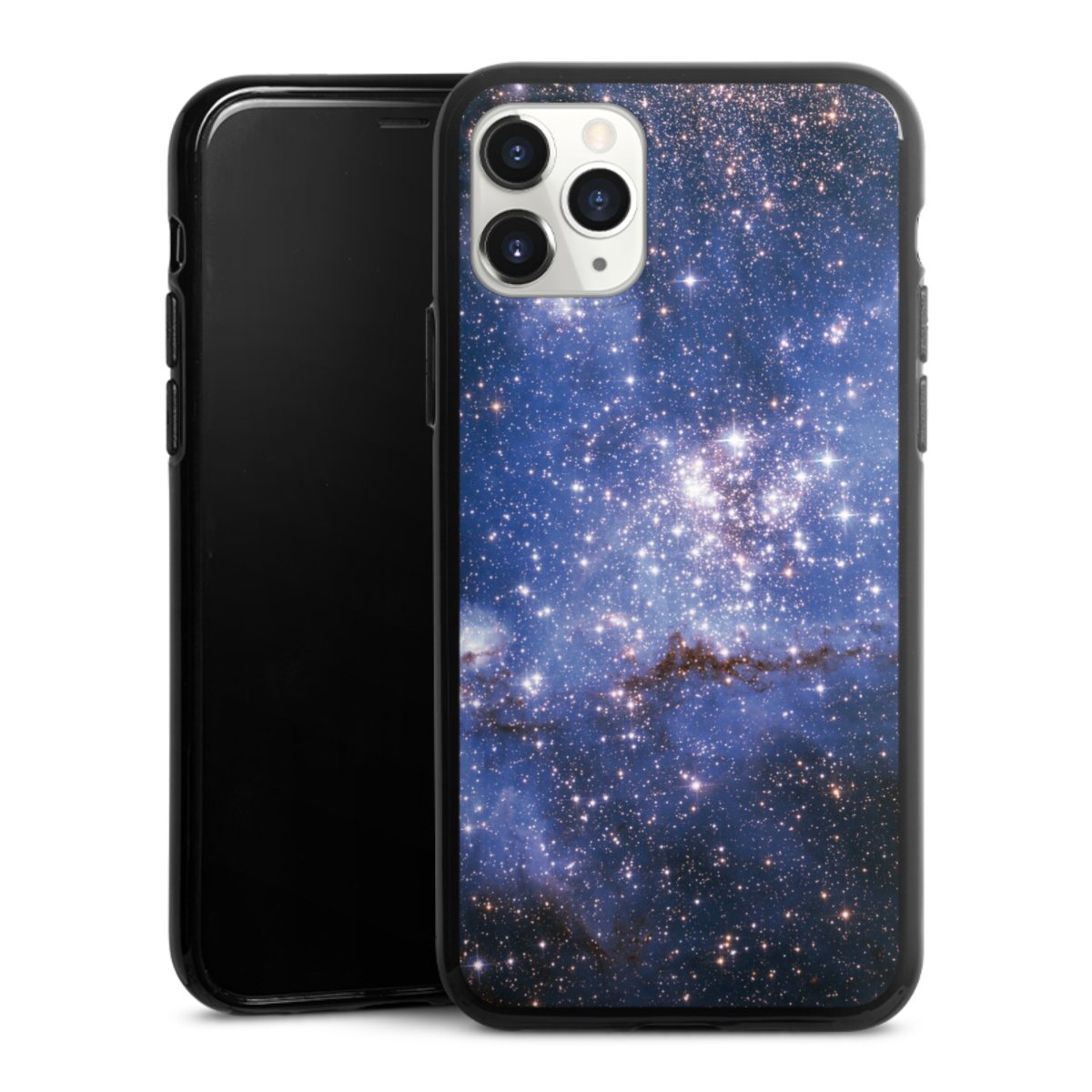 iPhone 11 Pro Handy Silikon Hülle Case schwarz Handyhülle Weltall Galaxy Weltraum