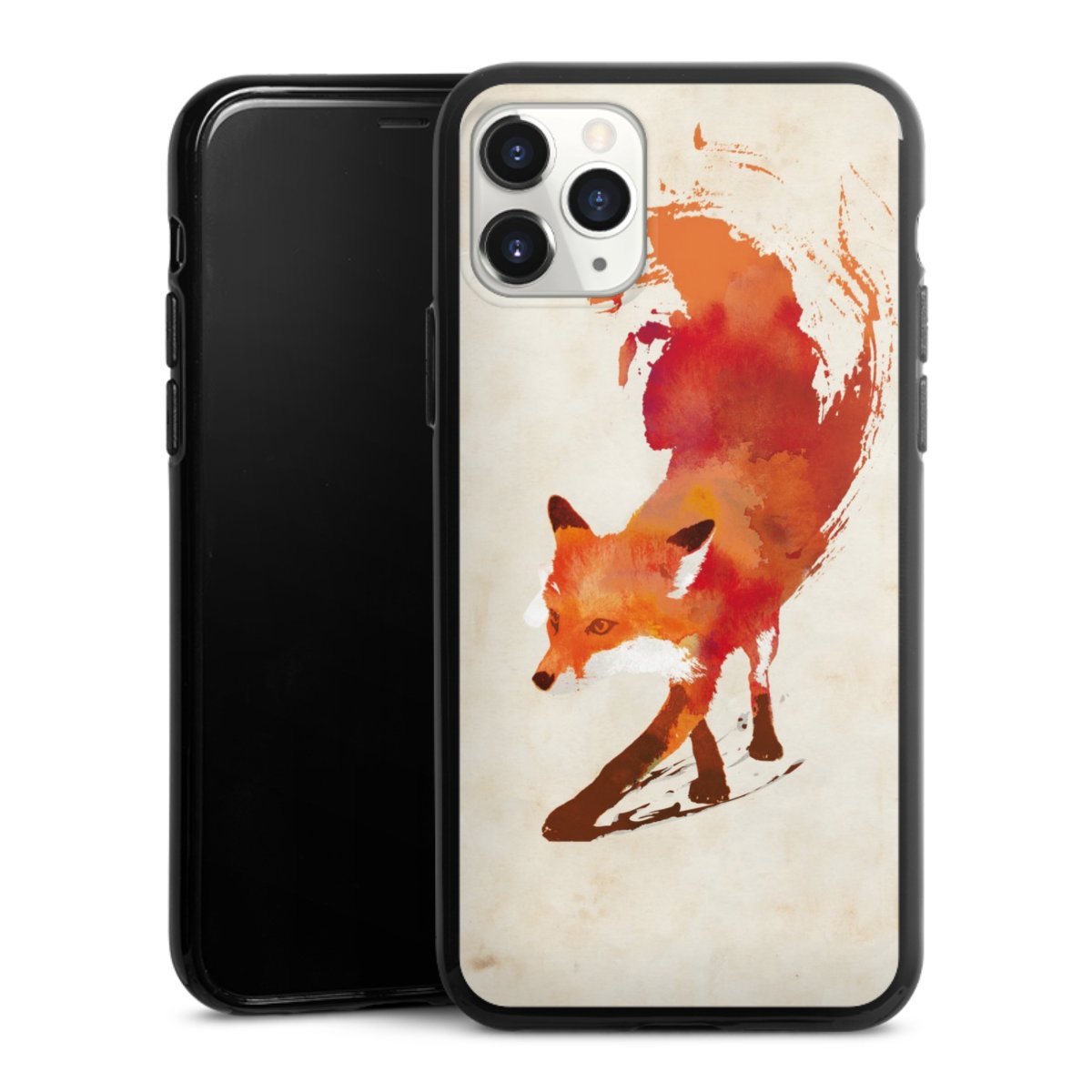 iPhone 11 Pro Handy Silikon Hülle Case schwarz Handyhülle Fox Graphic