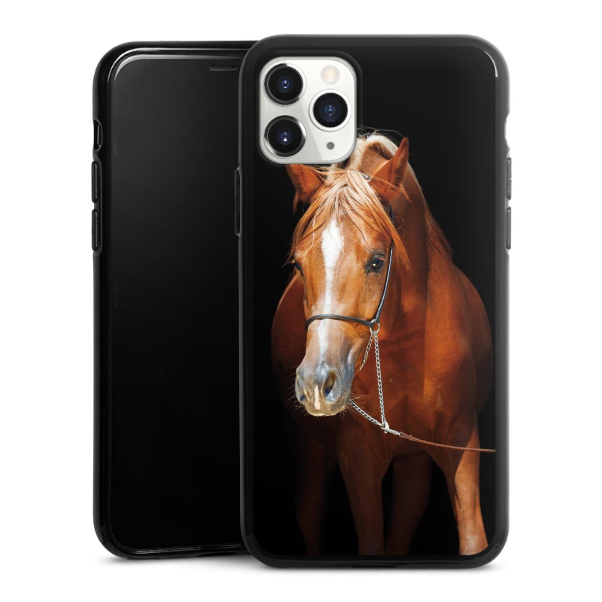 iPhone 11 Pro Handy Silikon Hülle Case schwarz Handyhülle Mare Horse Hobby