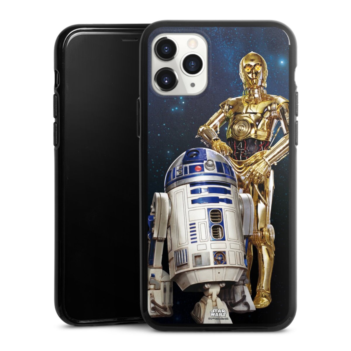 iPhone 11 Pro Handy Silikon Hülle Case schwarz Handyhülle Weltall Star Wars R2d2