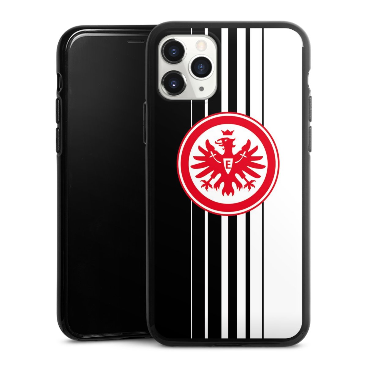 iPhone 11 Pro Handy Silikon Hülle Case schwarz Handyhülle Stripes Eintracht Frankfurt Official Licensed Product