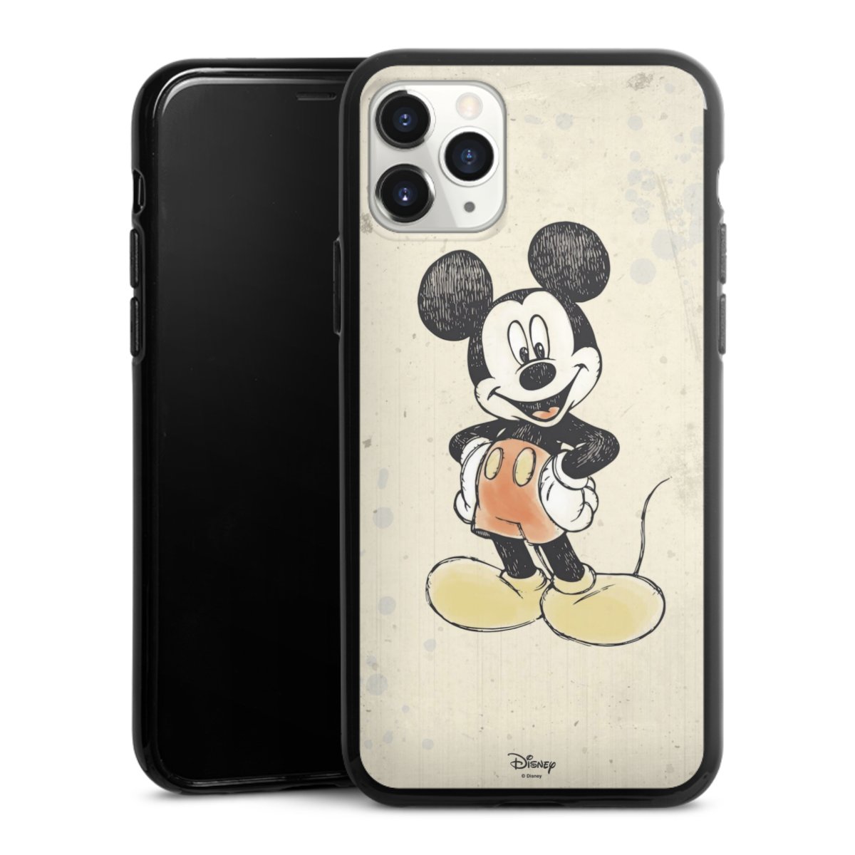 iPhone 11 Pro Handy Silikon Hülle Case schwarz Handyhülle Water Colour Mickey & Minnie Mouse Official Licensed Product