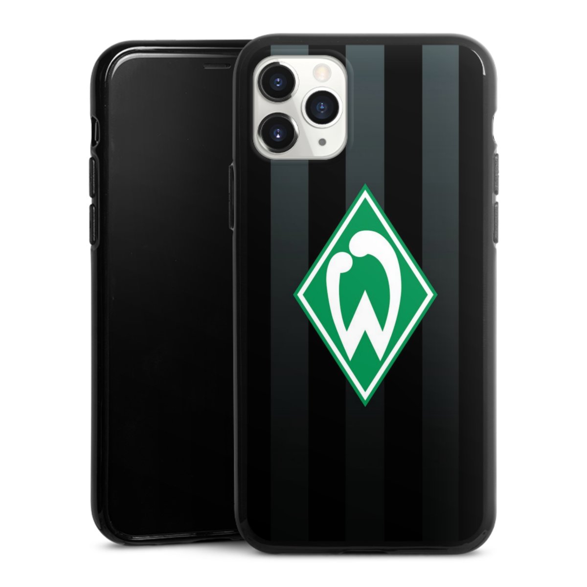 iPhone 11 Pro Handy Silikon Hülle Case schwarz Handyhülle Stripes Sv Werder Bremen Official Licensed Product