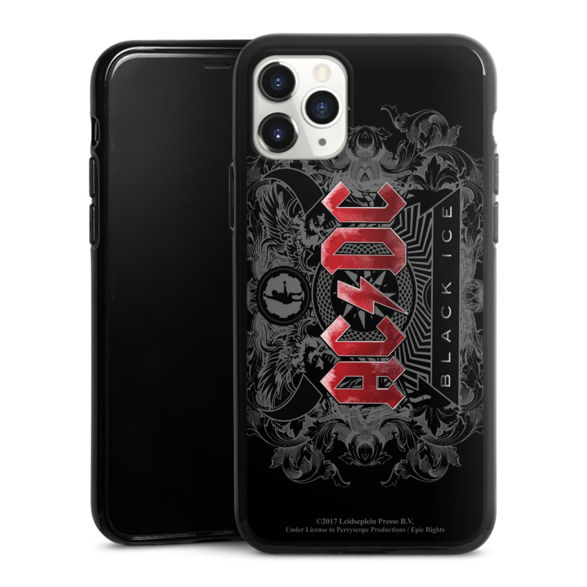 iPhone 11 Pro Handy Silikon Hülle Case schwarz Handyhülle Merchandise Black Ice Acdc