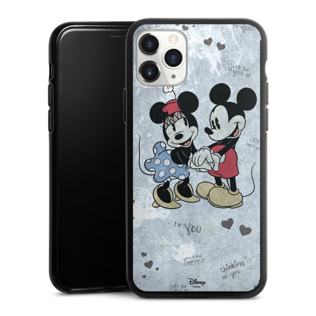 iPhone 11 Pro Handy Silikon Hülle Case schwarz Handyhülle Mickey & Minnie Mouse Vintage Disney