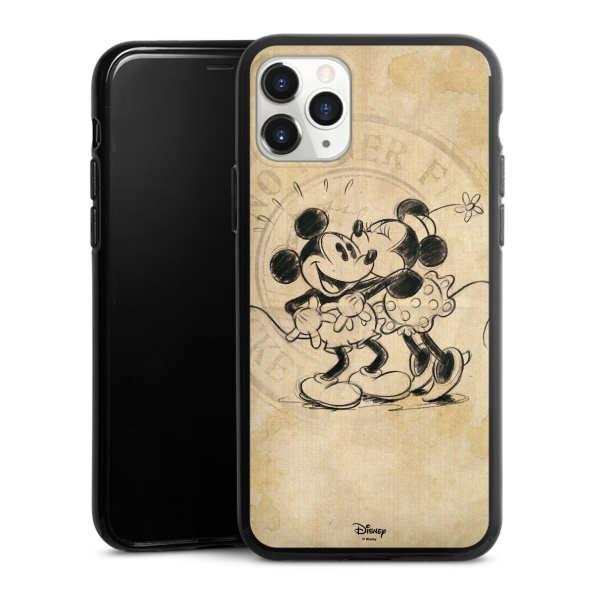 iPhone 11 Pro Handy Silikon Hülle Case schwarz Handyhülle Mickey Mouse Vintage Minnie Mouse