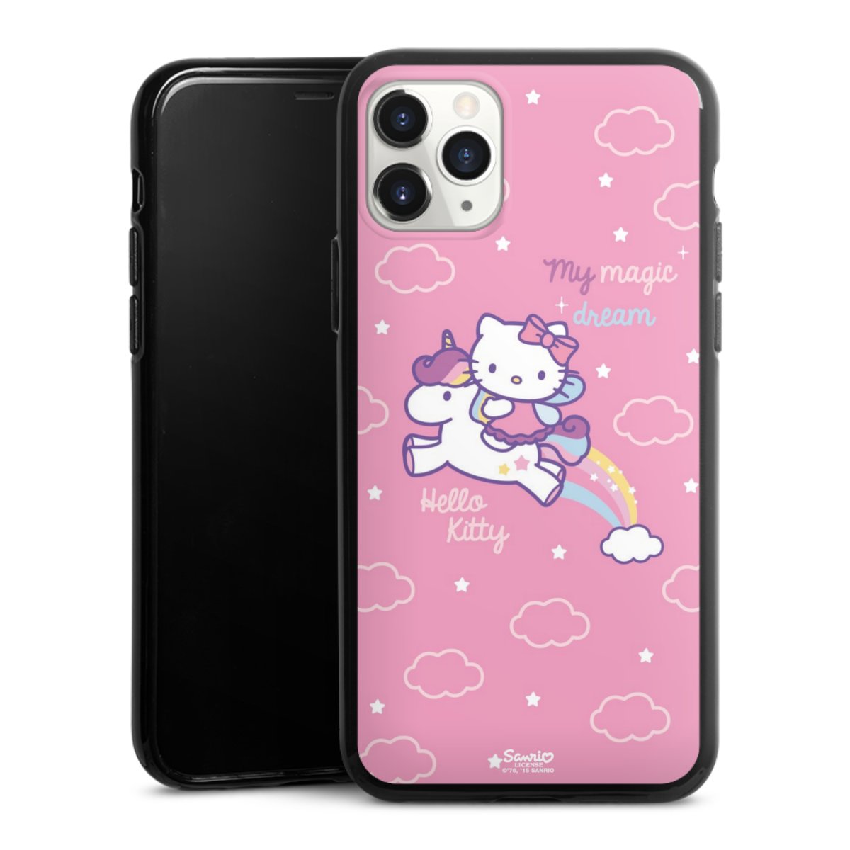 iPhone 11 Pro Handy Silikon Hülle Case schwarz Handyhülle Einhorn Official Licensed Product Hello Kitty