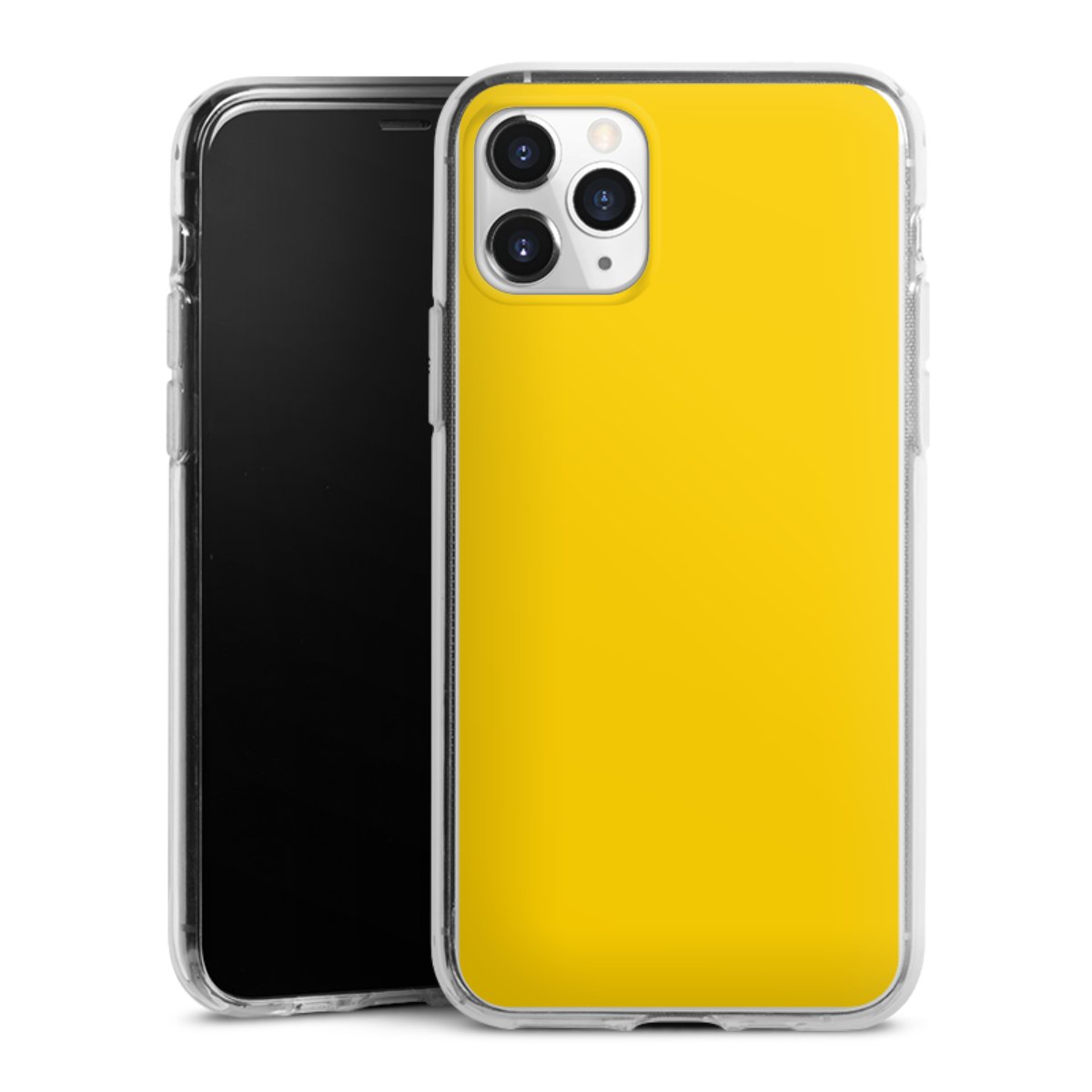 iPhone 11 Pro Handy Silikon Hülle Case transparent Handyhülle Yellow Unicoloured Colour Silikon Case