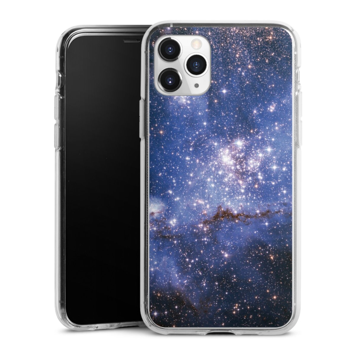 iPhone 11 Pro Handy Silikon Hülle Case transparent Handyhülle Weltall Galaxy Weltraum Silikon Case