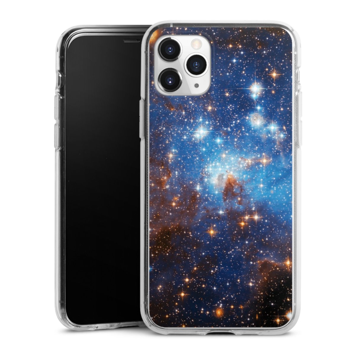 iPhone 11 Pro Handy Silikon Hülle Case transparent Handyhülle Star Weltall Galaxy Silikon Case