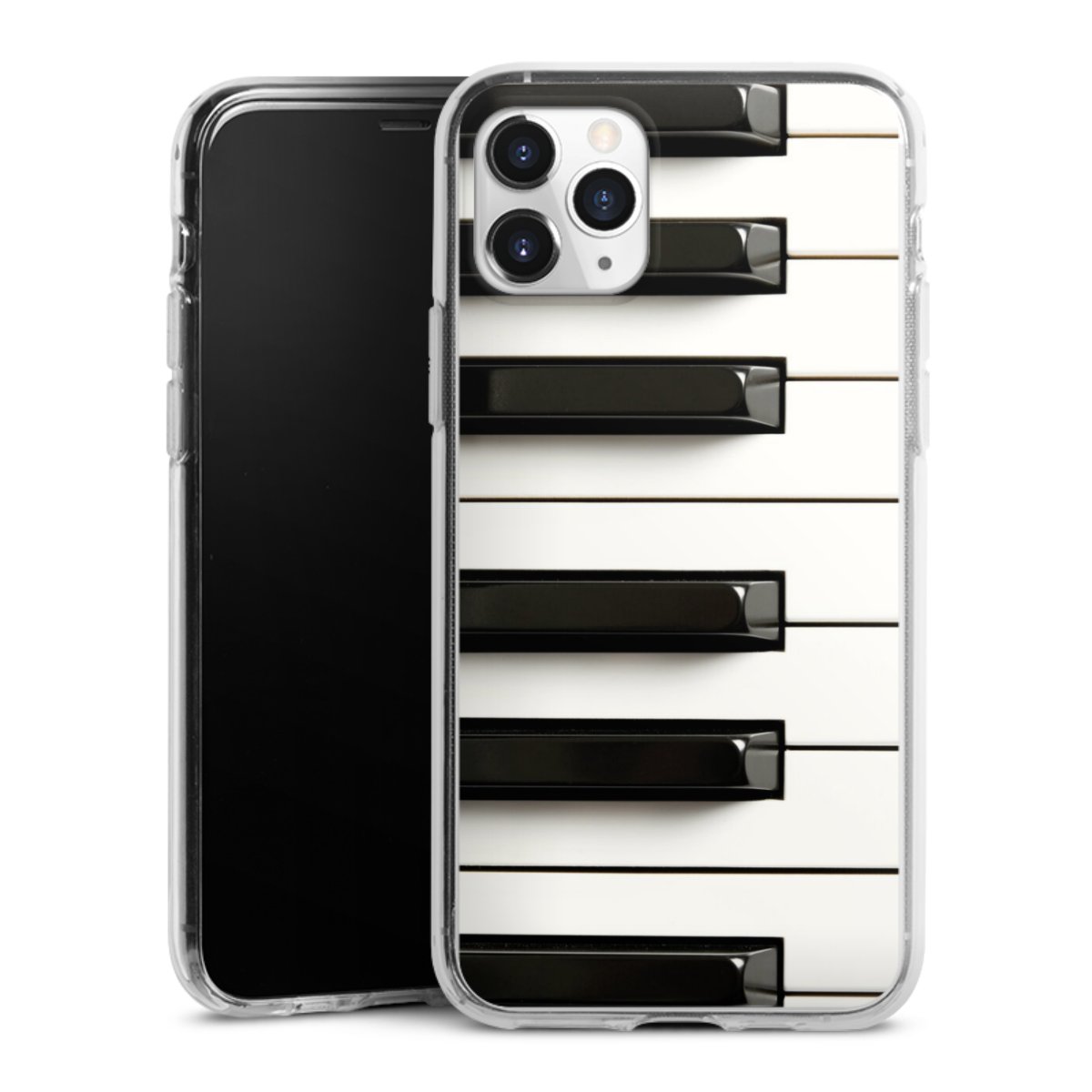 iPhone 11 Pro Handy Silikon Hülle Case transparent Handyhülle Klavier Piano Music Silikon Case