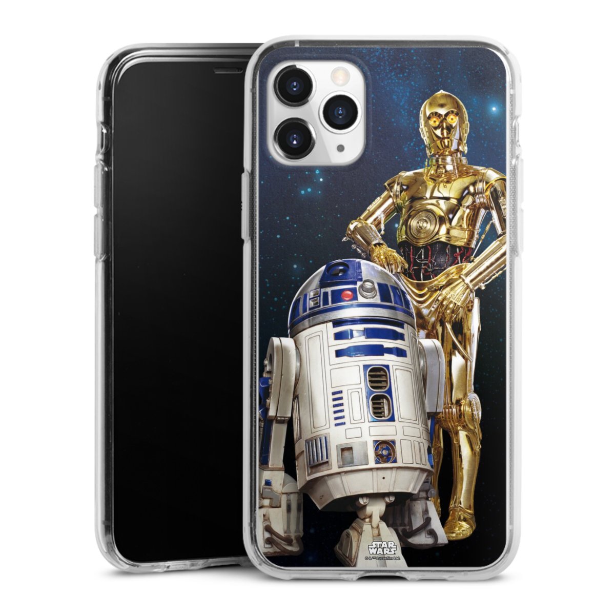 iPhone 11 Pro Handy Silikon Hülle Case transparent Handyhülle Weltall Star Wars R2d2 Silikon Case