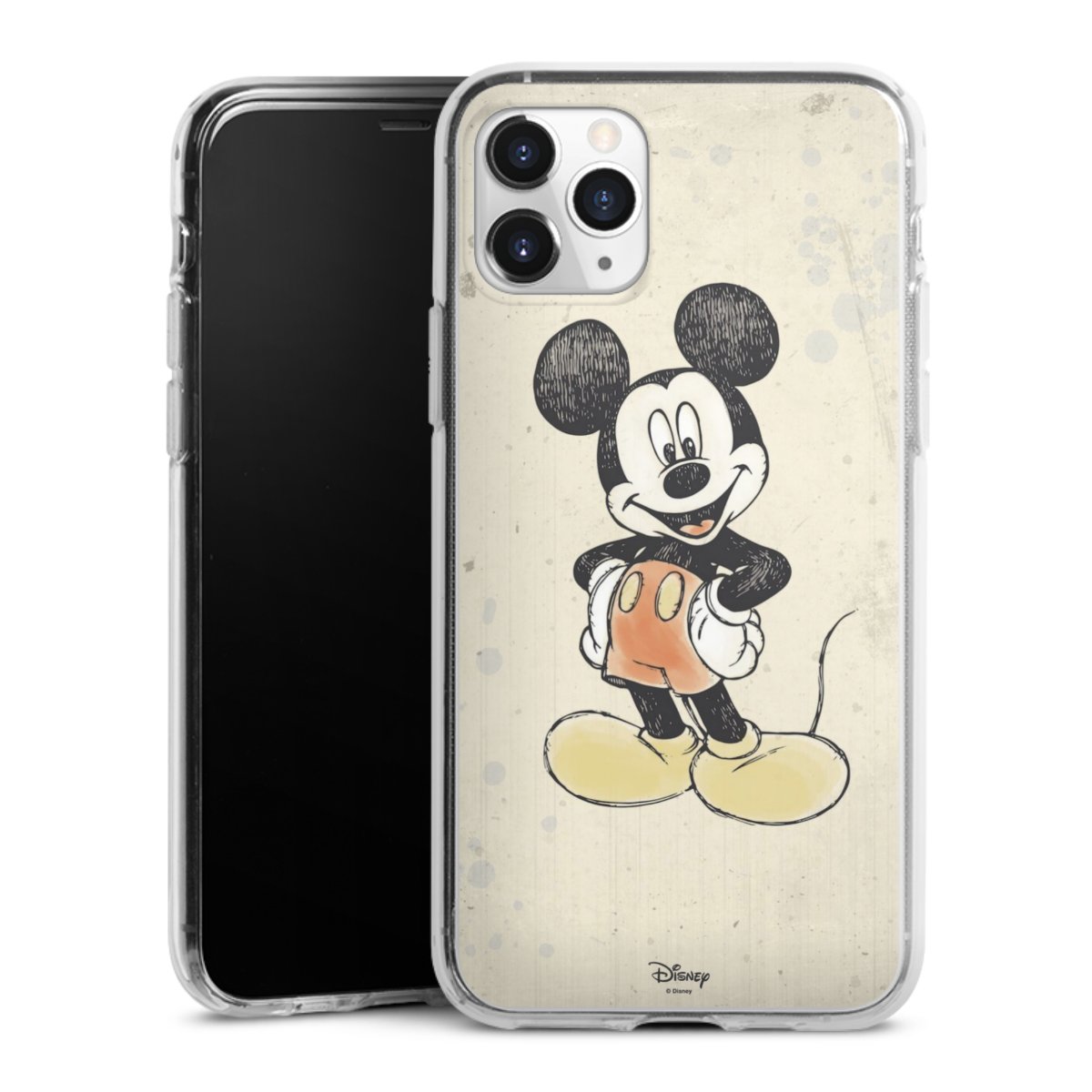 iPhone 11 Pro Handy Silikon Hülle Case transparent Handyhülle Water Colour Mickey & Minnie Mouse Official Licensed Product Silikon Case