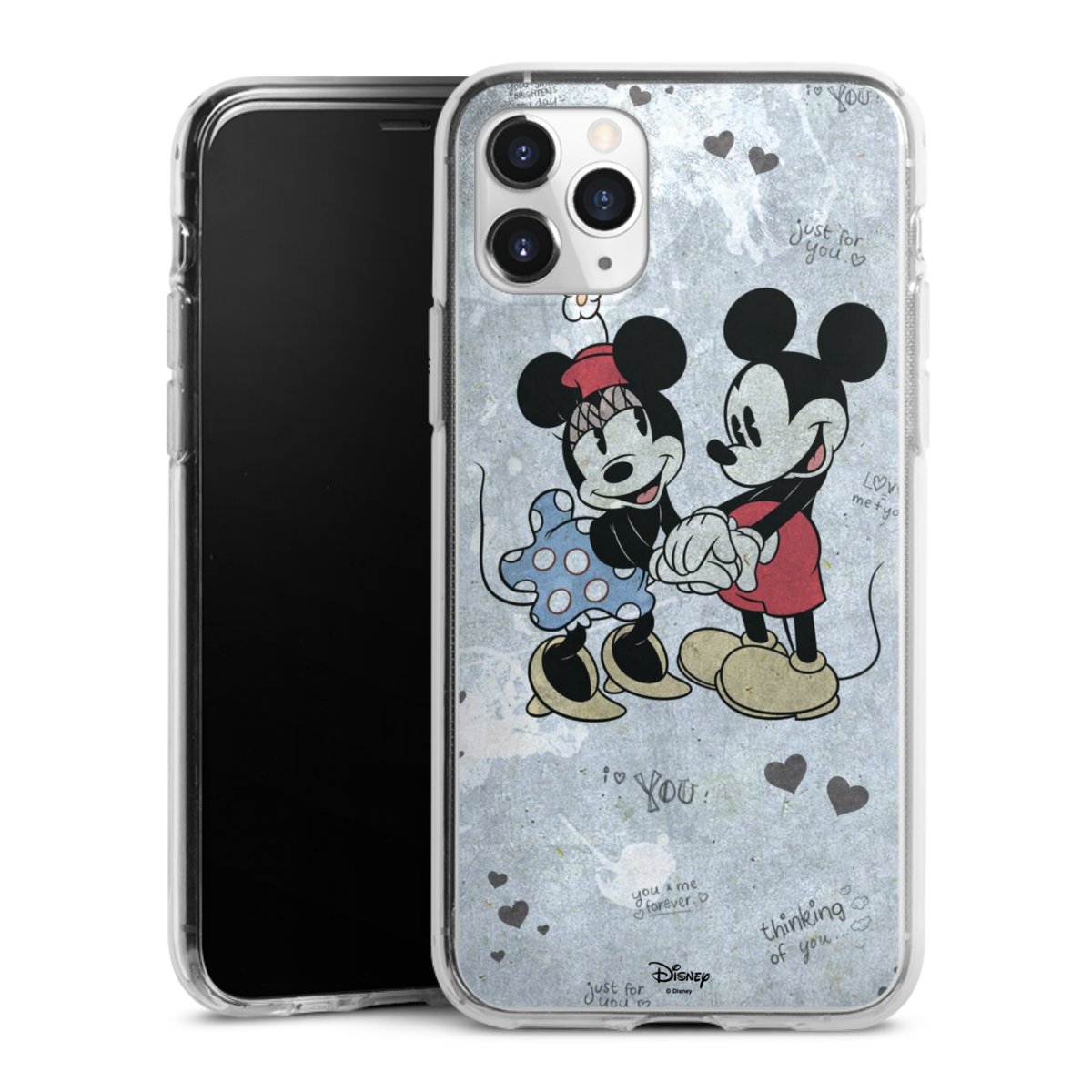 iPhone 11 Pro Handy Silikon Hülle Case transparent Handyhülle Mickey & Minnie Mouse Vintage Disney Silikon Case