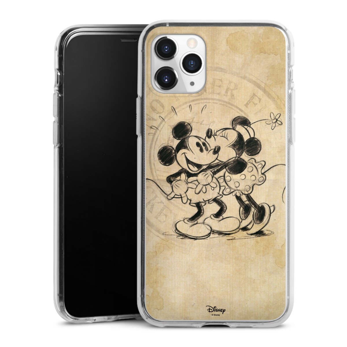 iPhone 11 Pro Handy Silikon Hülle Case transparent Handyhülle Mickey Mouse Vintage Minnie Mouse Silikon Case