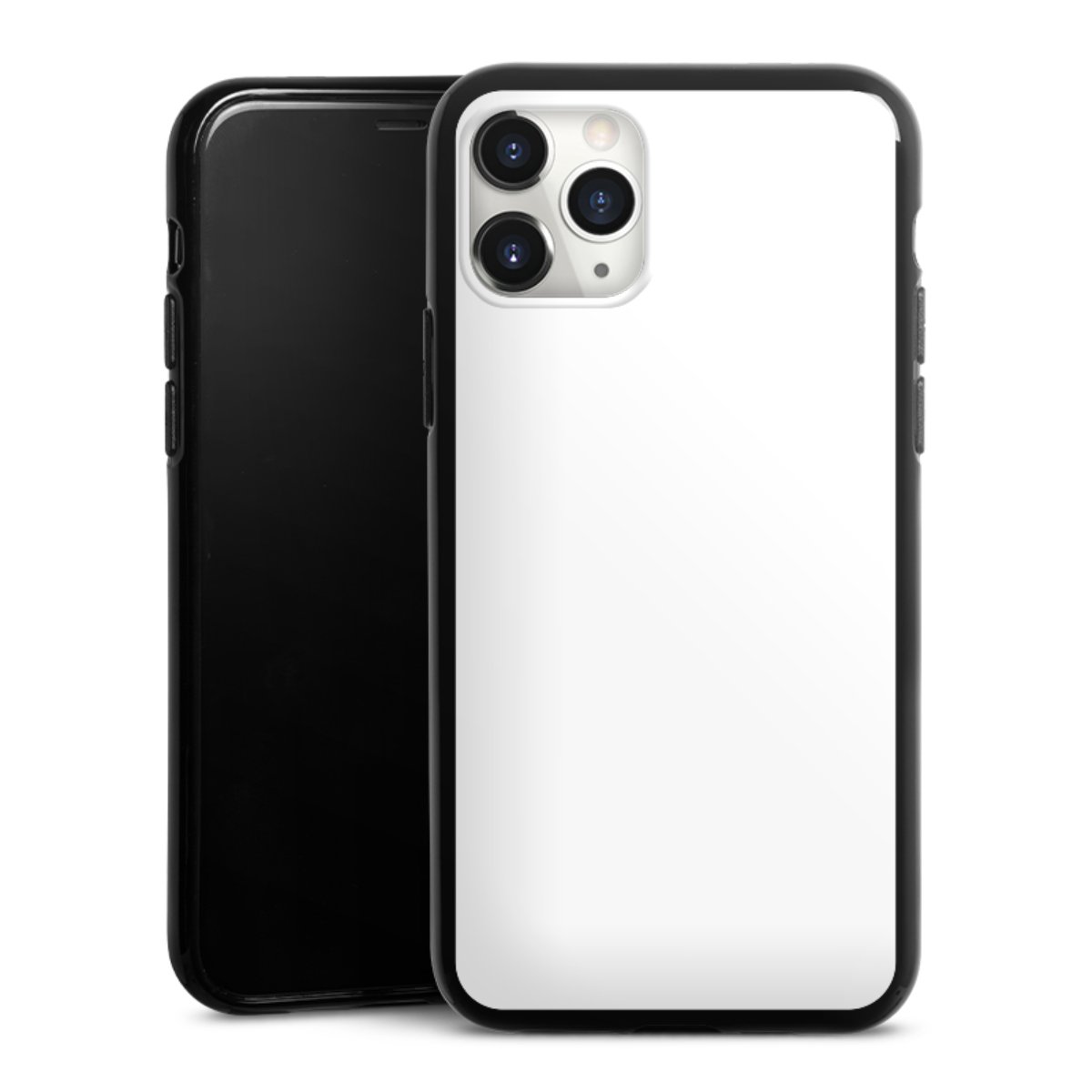 iPhone 11 Pro Max Handy Silikon Hülle Case schwarz Handyhülle Unicoloured Colour White