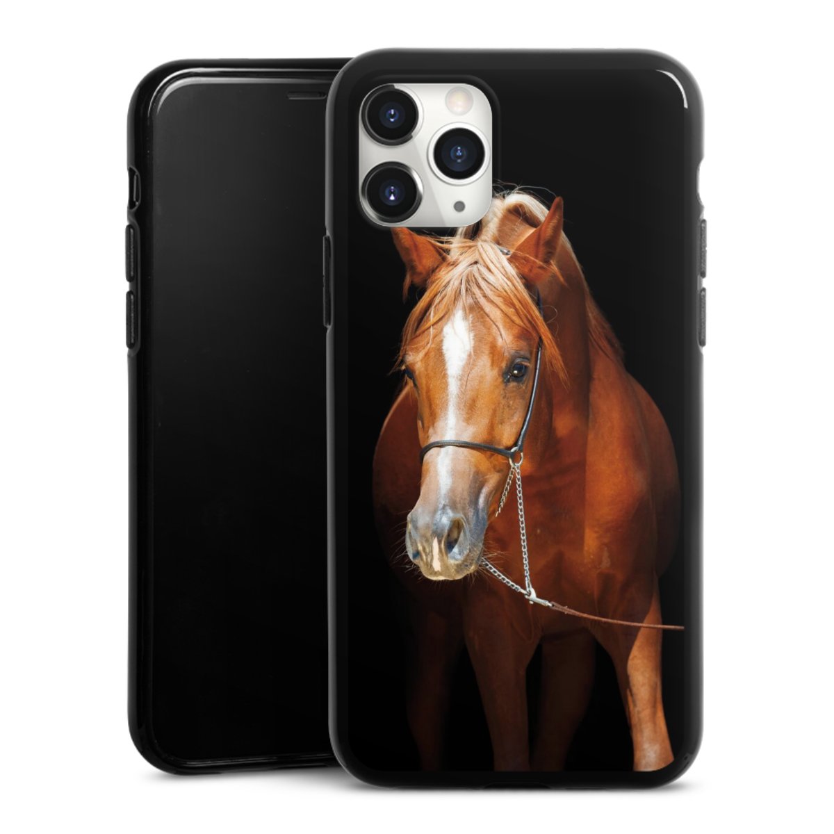 iPhone 11 Pro Max Handy Silikon Hülle Case schwarz Handyhülle Mare Horse Hobby