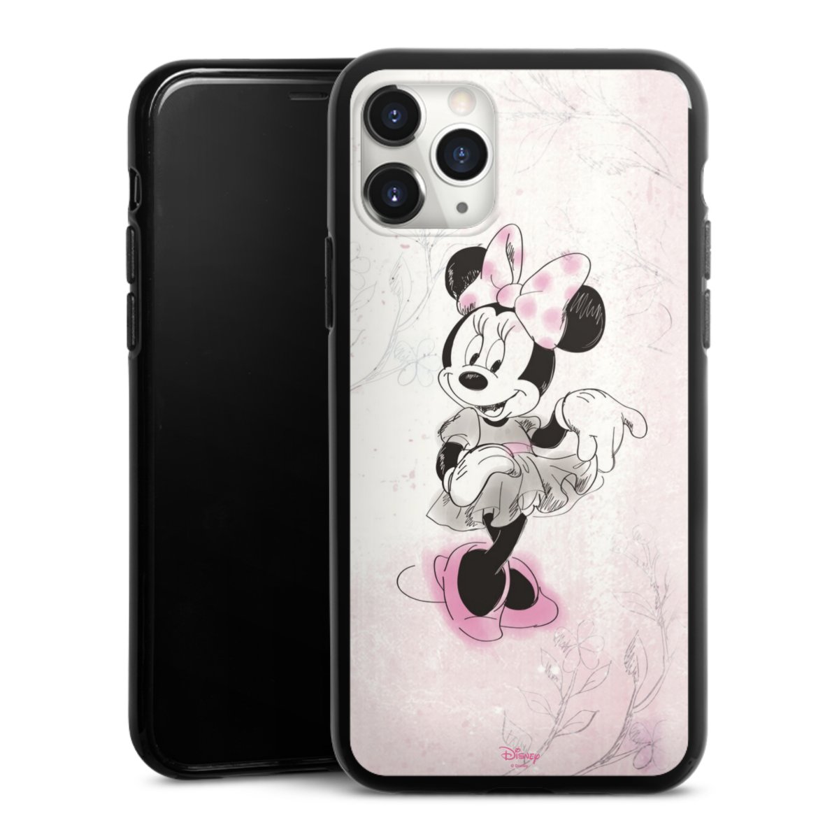 iPhone 11 Pro Max Handy Silikon Hülle Case schwarz Handyhülle Disney Minnie Mouse Vintage