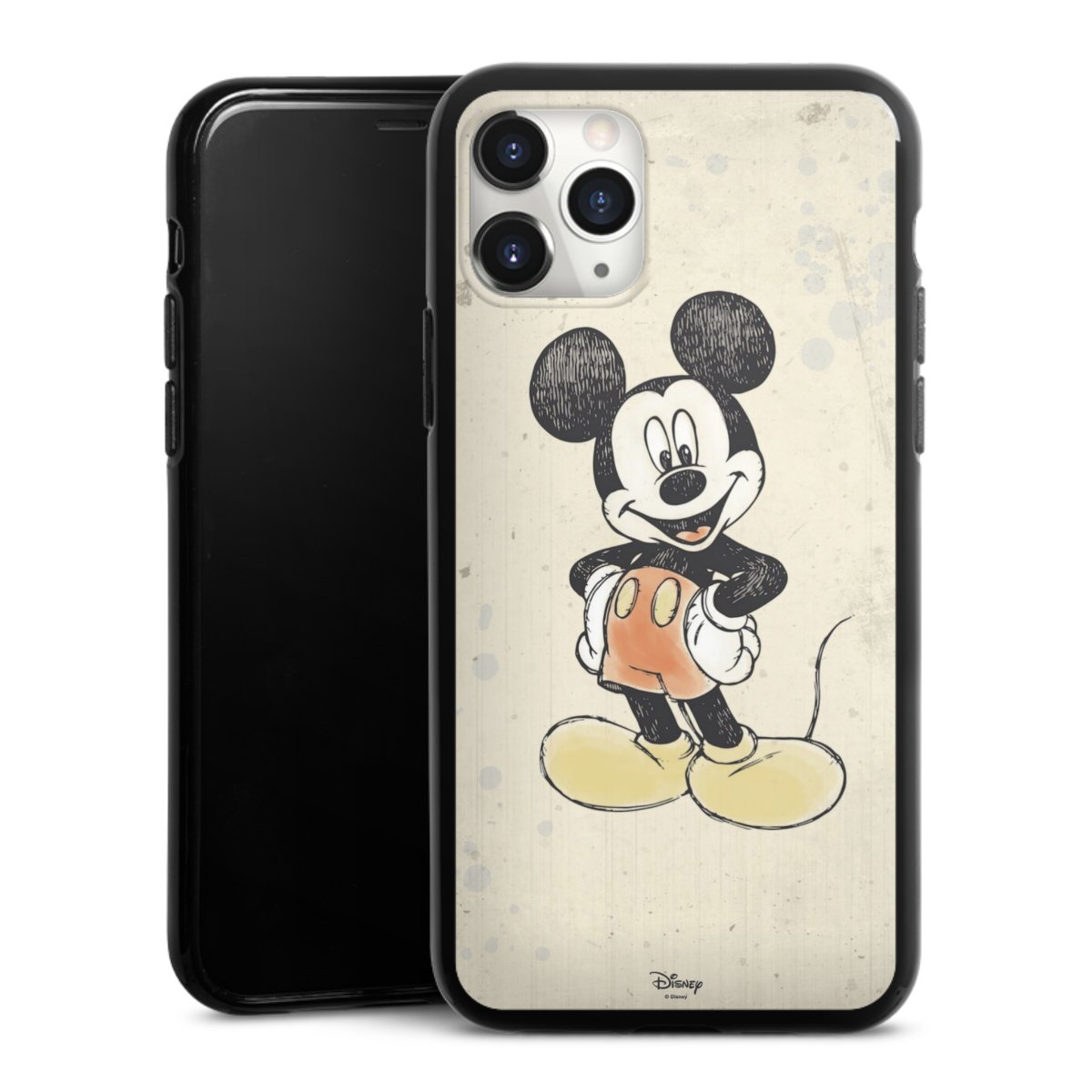 iPhone 11 Pro Max Handy Silikon Hülle Case schwarz Handyhülle Water Colour Mickey & Minnie Mouse Official Licensed Product