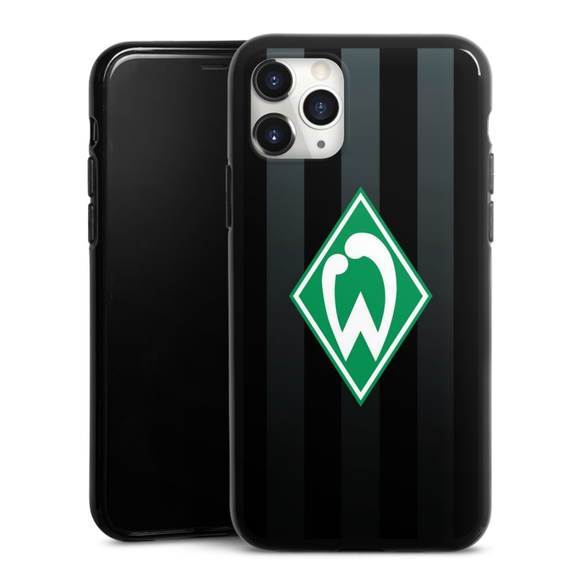 iPhone 11 Pro Max Handy Silikon Hülle Case schwarz Handyhülle Stripes Sv Werder Bremen Official Licensed Product