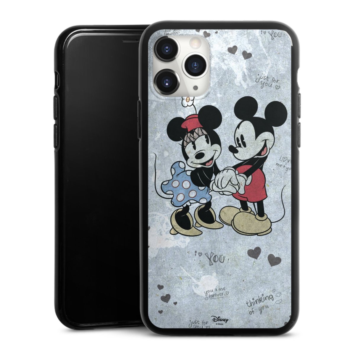 iPhone 11 Pro Max Handy Silikon Hülle Case schwarz Handyhülle Mickey & Minnie Mouse Vintage Disney