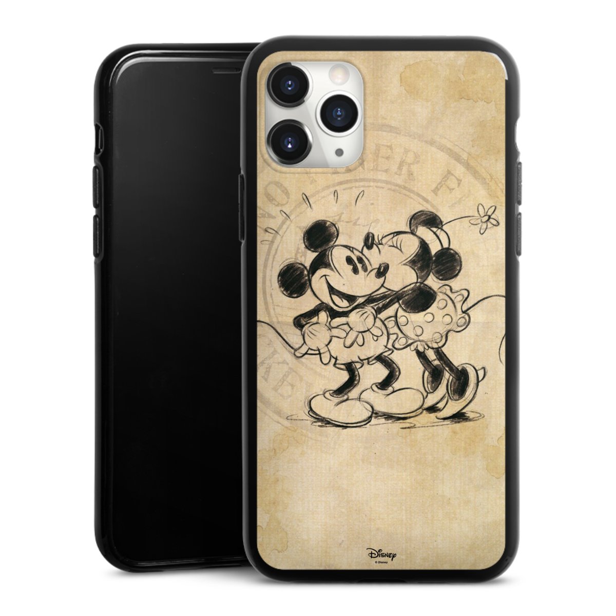 iPhone 11 Pro Max Handy Silikon Hülle Case schwarz Handyhülle Mickey Mouse Vintage Minnie Mouse