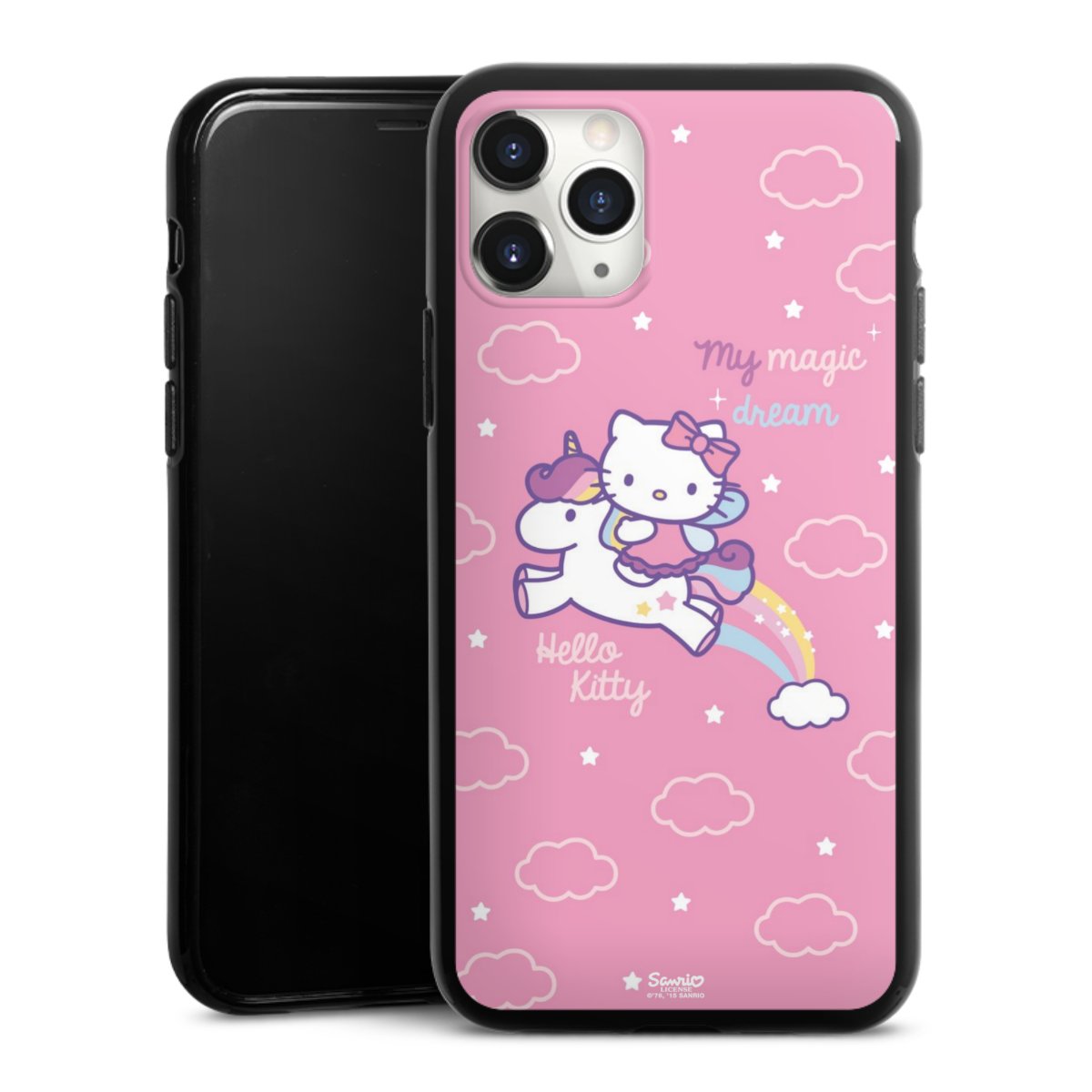 iPhone 11 Pro Max Handy Silikon Hülle Case schwarz Handyhülle Einhorn Official Licensed Product Hello Kitty