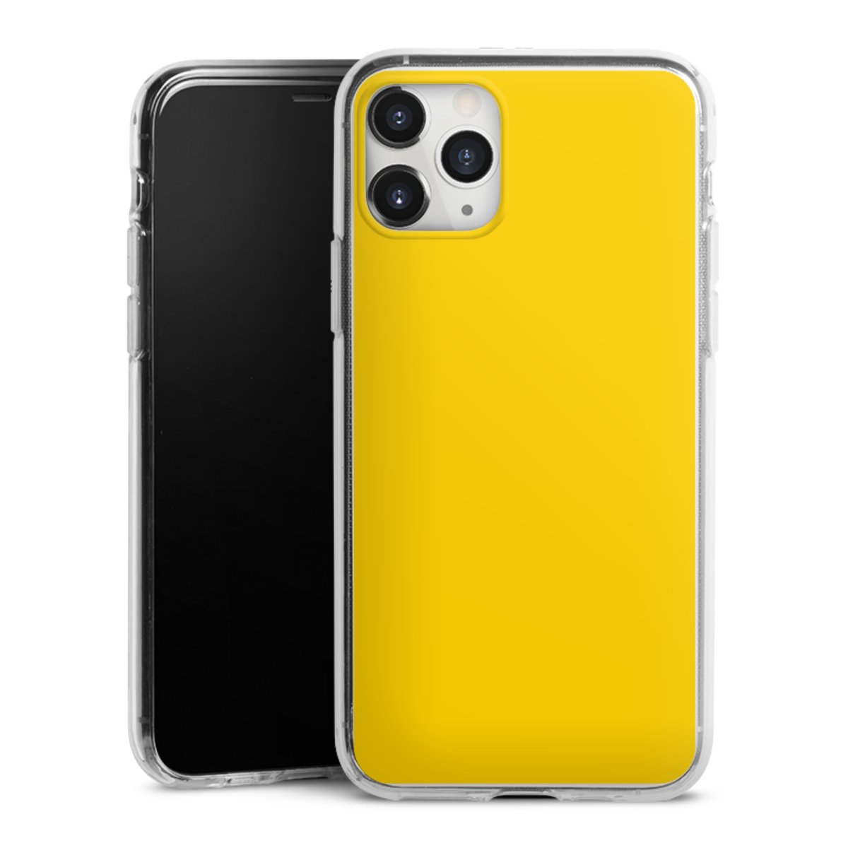 iPhone 11 Pro Max Handy Silikon Hülle Case transparent Handyhülle Yellow Unicoloured Colour Silikon Case