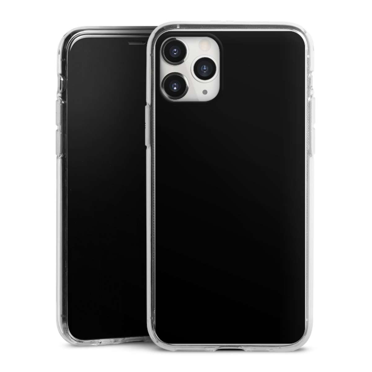 iPhone 11 Pro Max Handy Silikon Hülle Case transparent Handyhülle Black Colour Unicoloured Silikon Case