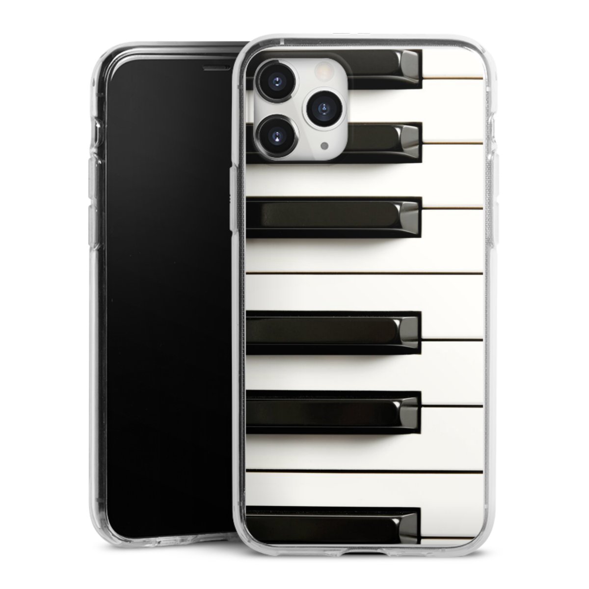 iPhone 11 Pro Max Handy Silikon Hülle Case transparent Handyhülle Klavier Piano Music Silikon Case