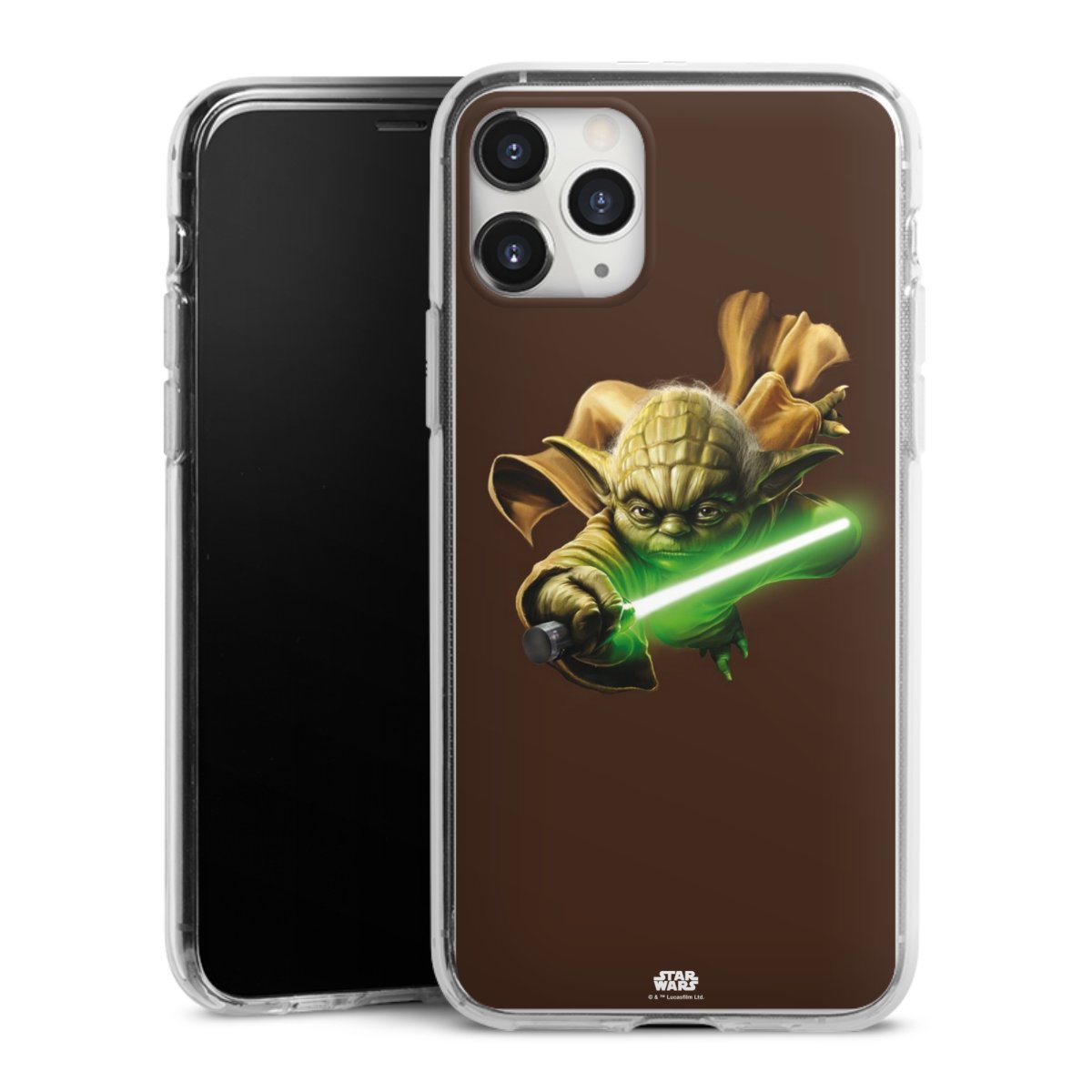 iPhone 11 Pro Max Handy Silikon Hülle Case transparent Handyhülle Yoda Merchandise Star Wars Silikon Case