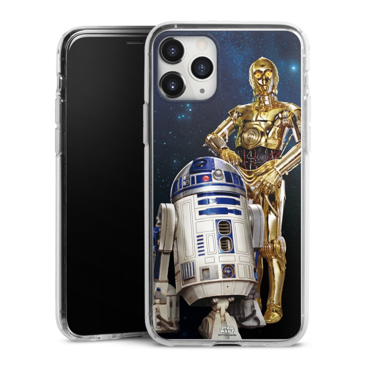 iPhone 11 Pro Max Handy Silikon Hülle Case transparent Handyhülle Weltall Star Wars R2d2 Silikon Case