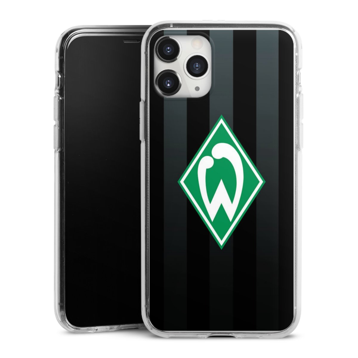 iPhone 11 Pro Max Handy Silikon Hülle Case transparent Handyhülle Stripes Sv Werder Bremen Official Licensed Product Silikon Case