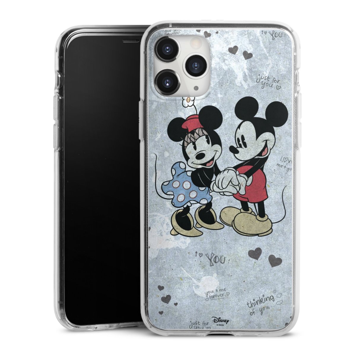 iPhone 11 Pro Max Handy Silikon Hülle Case transparent Handyhülle Mickey & Minnie Mouse Vintage Disney Silikon Case