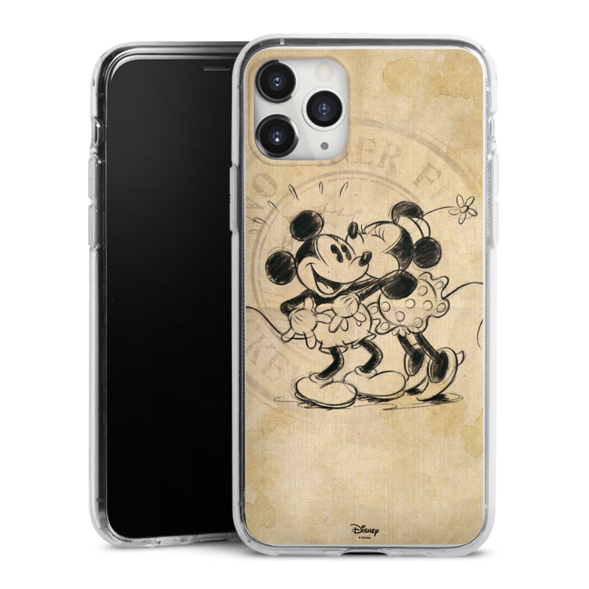 iPhone 11 Pro Max Handy Silikon Hülle Case transparent Handyhülle Mickey Mouse Vintage Minnie Mouse Silikon Case