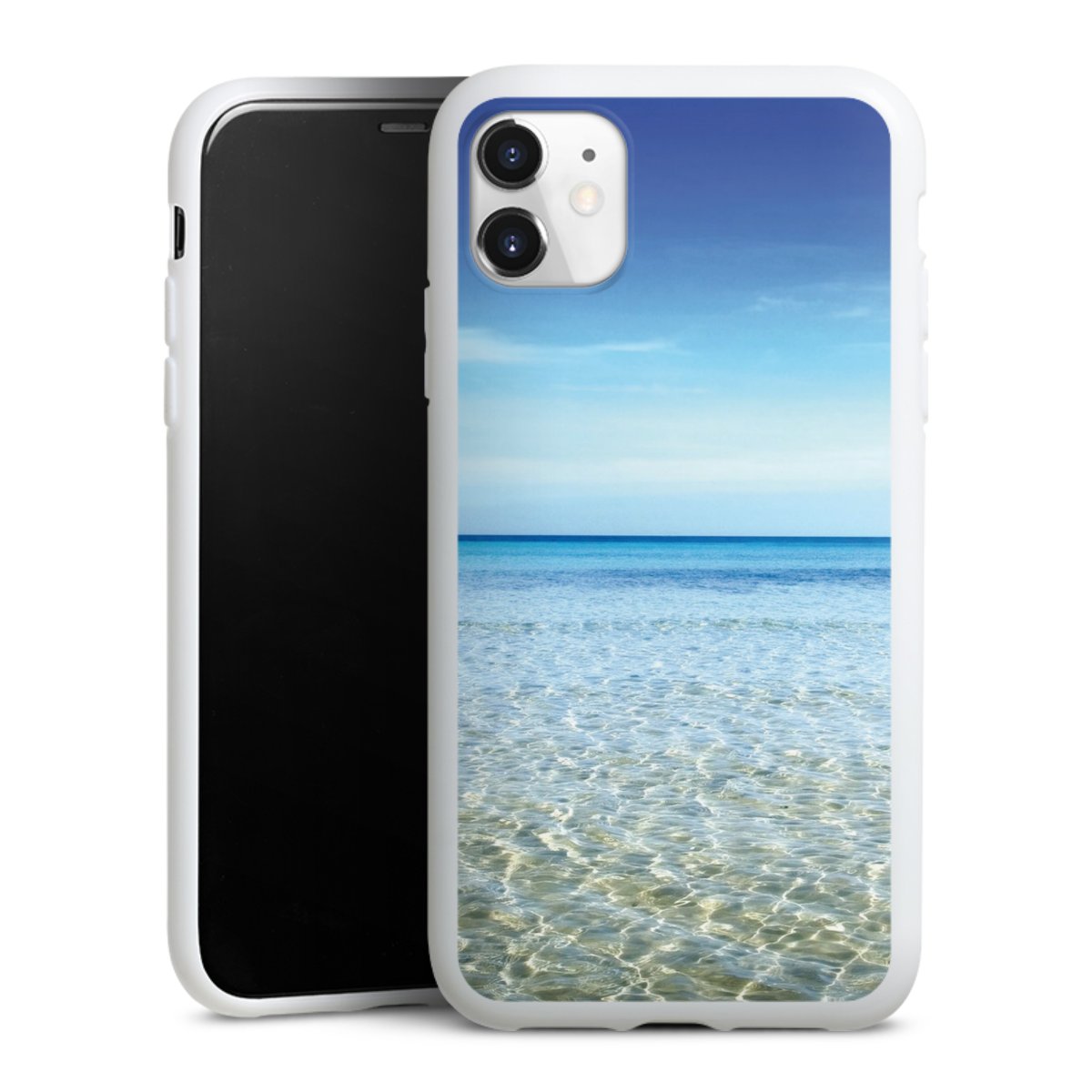 iPhone 11 Handy Silikon Hülle Case weiß Handyhülle Urlaub Sky Ocean Silikon Case