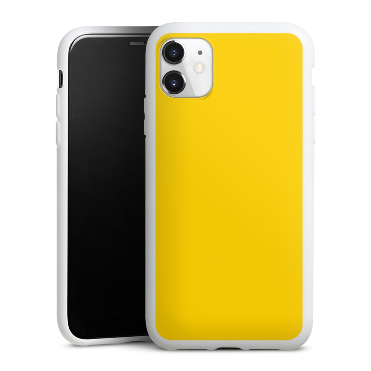 iPhone 11 Handy Silikon Hülle Case weiß Handyhülle Yellow Unicoloured Colour Silikon Case