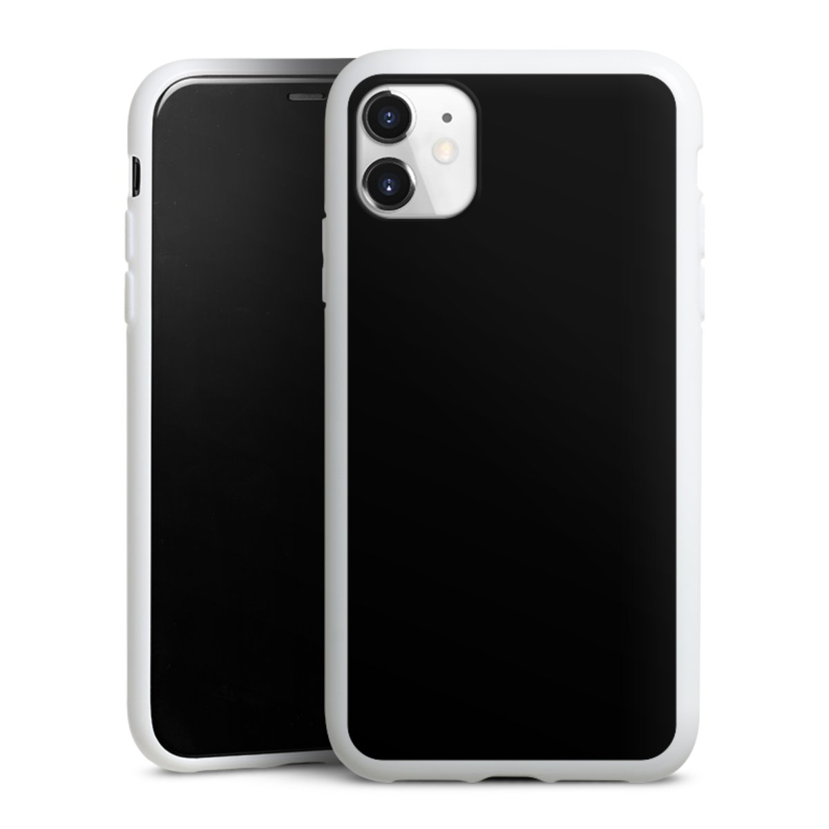 iPhone 11 Handy Silikon Hülle Case weiß Handyhülle Black Colour Unicoloured Silikon Case