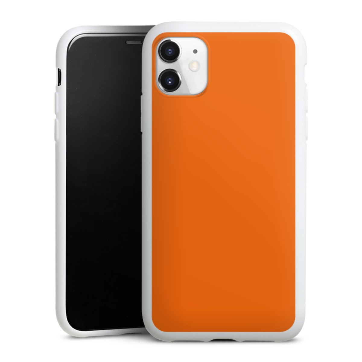 iPhone 11 Handy Silikon Hülle Case weiß Handyhülle Orange Colour Unicoloured Silikon Case