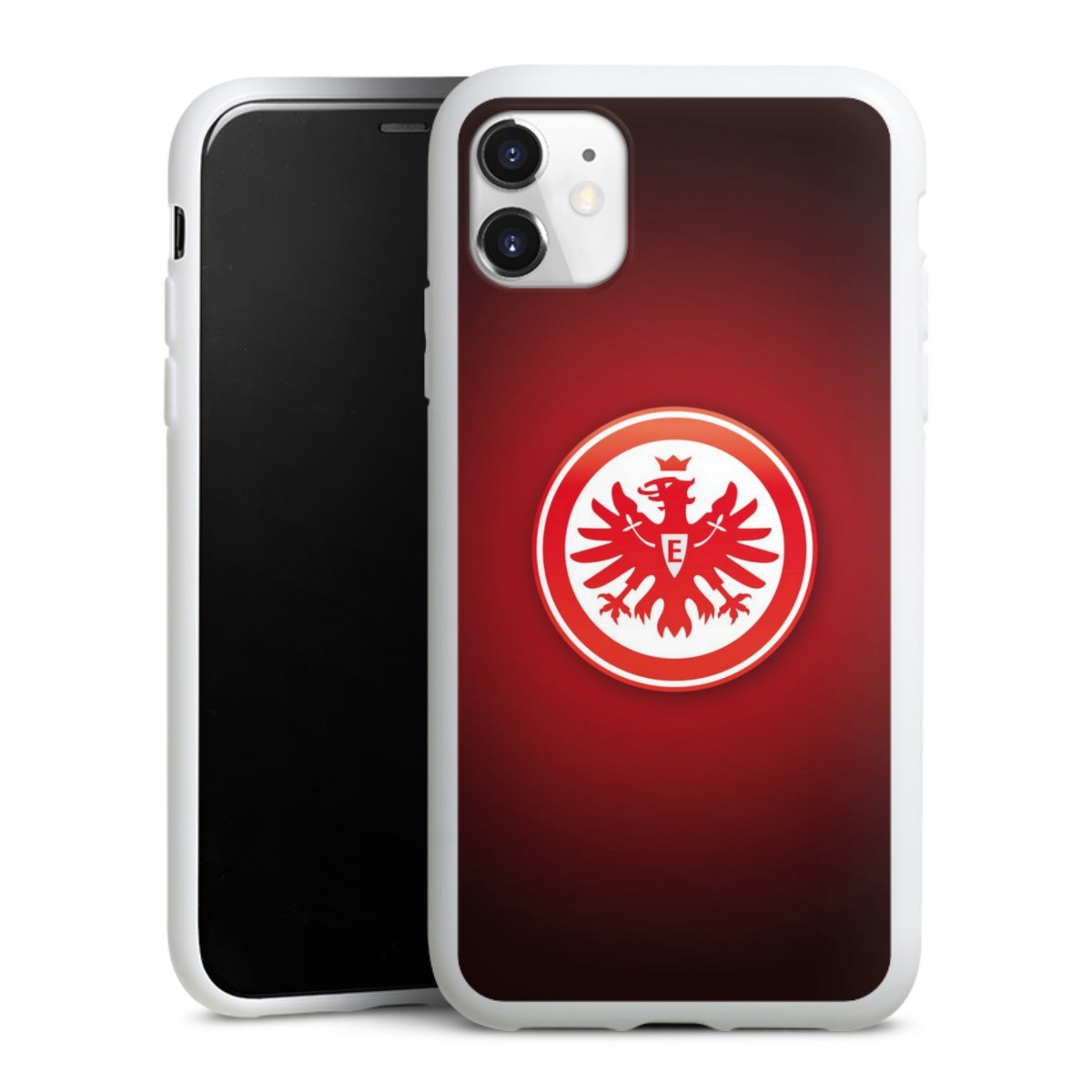 iPhone 11 Handy Silikon Hülle Case weiß Handyhülle Eintracht Frankfurt Official Licensed Product Coat Of Arms Silikon Case