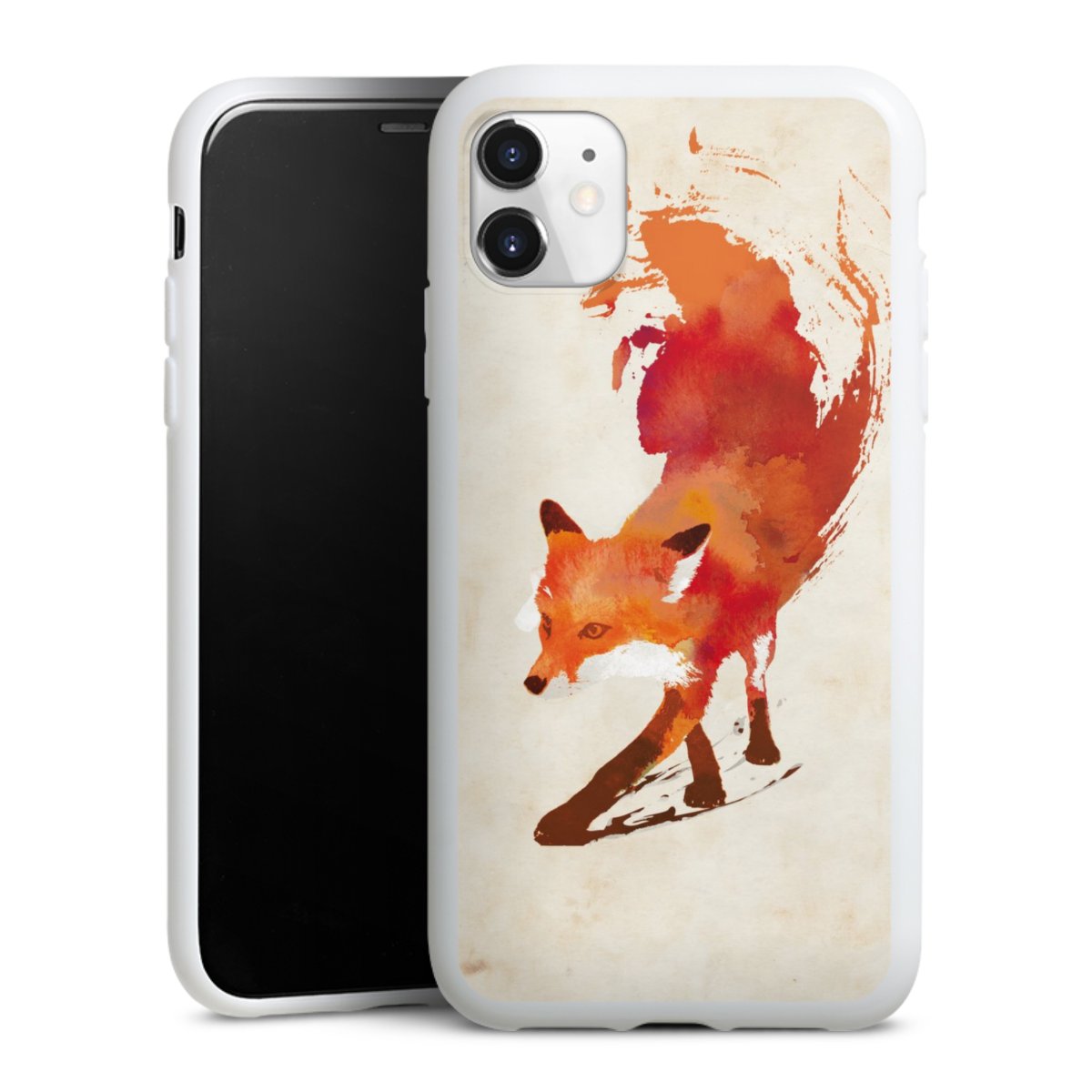 iPhone 11 Handy Silikon Hülle Case weiß Handyhülle Fox Graphic Silikon Case