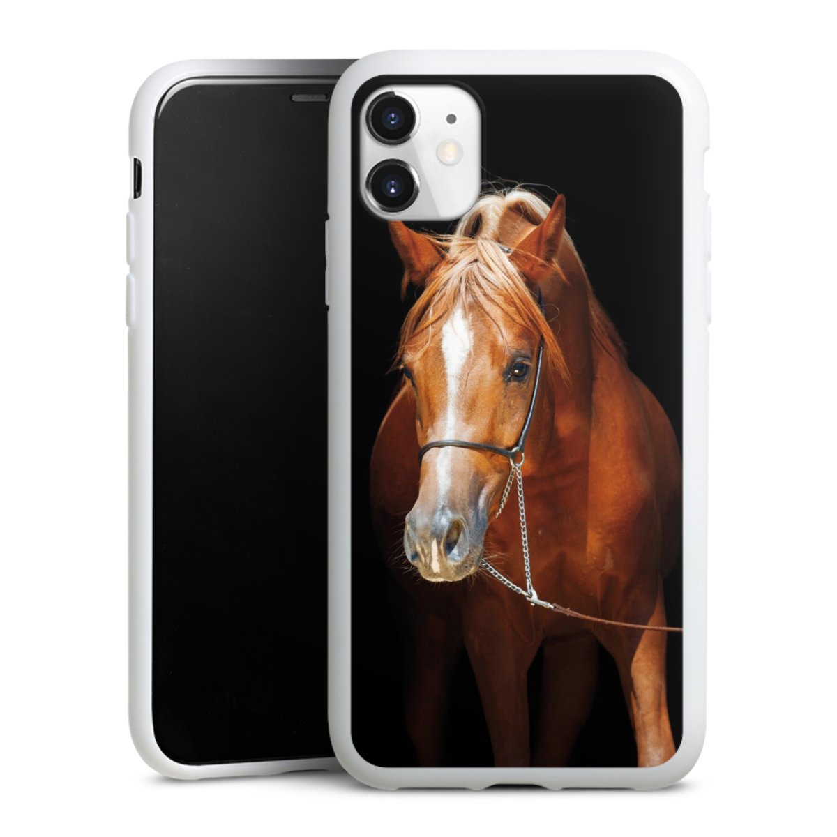 iPhone 11 Handy Silikon Hülle Case weiß Handyhülle Mare Horse Hobby Silikon Case