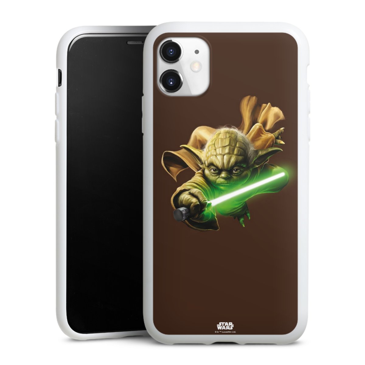 iPhone 11 Handy Silikon Hülle Case weiß Handyhülle Yoda Merchandise Star Wars Silikon Case