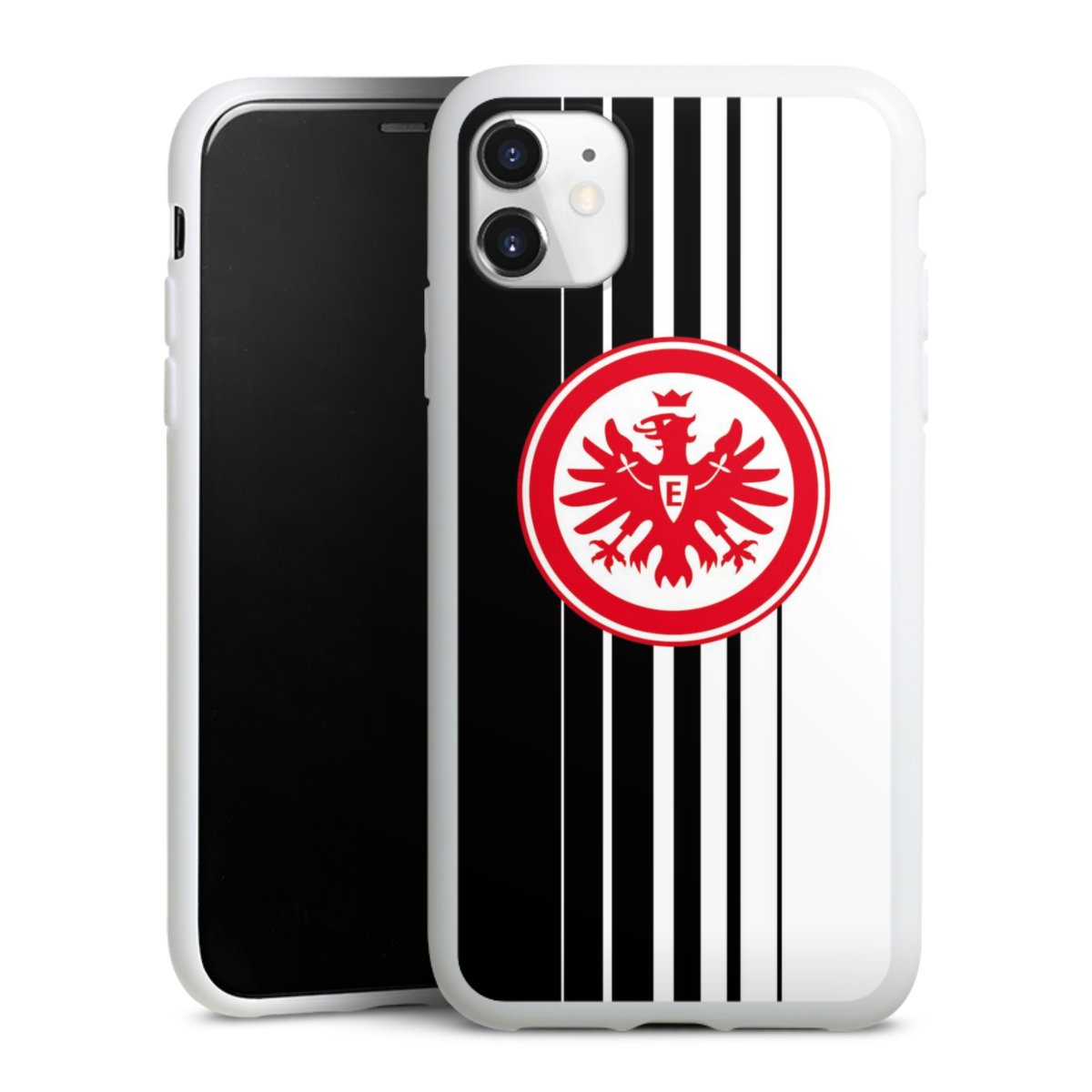 iPhone 11 Handy Silikon Hülle Case weiß Handyhülle Stripes Eintracht Frankfurt Official Licensed Product Silikon Case